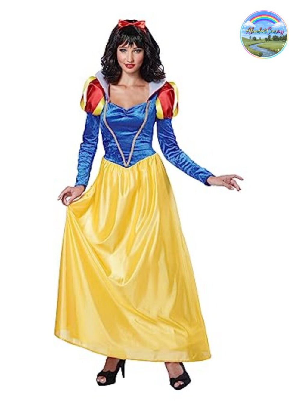 Snow White Costume Women's X-Large Dress Collar Hair Ribbon Halloween